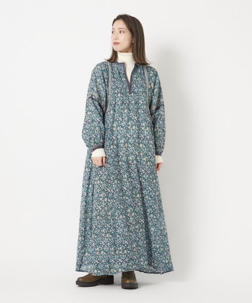 CIAOPANIC（チャオパニック）の「インディアプリントワンピース（ワンピース・レディース・ネイビー/グリーン・FREE）」の2枚目の写真