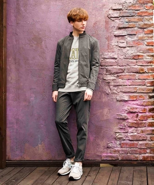 MK MICHEL KLEIN HOMME （エムケーミッシェルクランオム）の「MAGICストレッチ/コンパクトストレッチブルゾン（ライダースジャケット・メンズ・チャコールグレー/ブラック・46/48/51）」の3枚目の写真