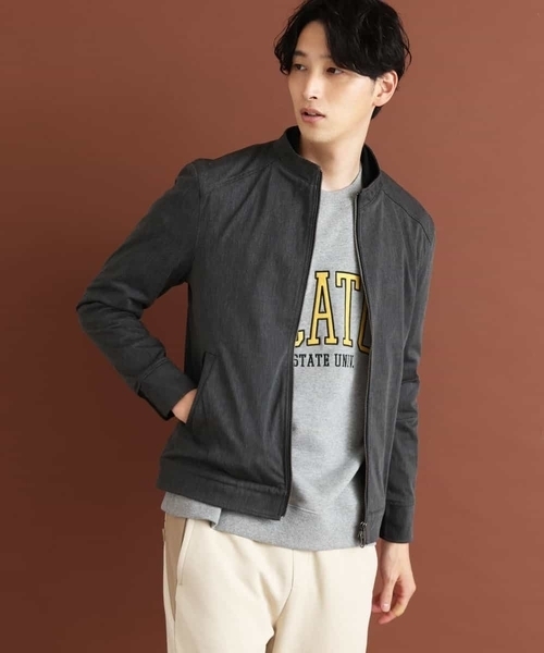 MK MICHEL KLEIN HOMME （エムケーミッシェルクランオム）の「MAGICストレッチ/コンパクトストレッチブルゾン（ライダースジャケット・メンズ・チャコールグレー/ブラック・46/48/51）」の5枚目の写真