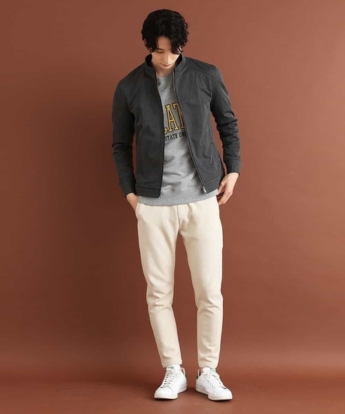 MK MICHEL KLEIN HOMME （エムケーミッシェルクランオム）の「MAGICストレッチ/コンパクトストレッチブルゾン（ライダースジャケット・メンズ・チャコールグレー/ブラック・46/48/51）」の6枚目の写真