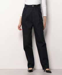 Lautashi タックデニムパンツ