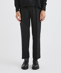 MARKAWARE スラックス FLAT FRONT TROUSERS 黒 2 FLAT FRONT TROUSERS ORGANIC WOOL CIRCULAR FLANNEL