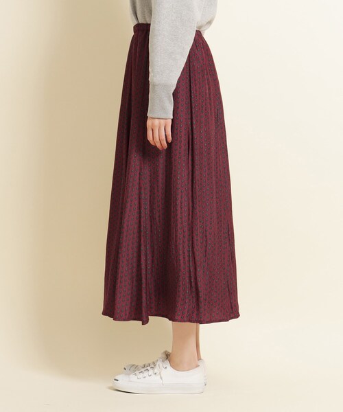 Dessin（デッサン）の「◆【S～Lサイズあり・洗える・ウエストゴム】小付きプリントスカート（スカート・レディース・ネイビー系/パープル系その他・01/03/02）」の4枚目の写真