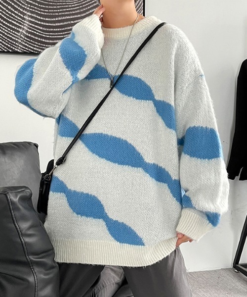 MGV（エムジーヴィー）の「ルーズシルエットシャギーニット（ニット/セーター・メンズ・ホワイト/ブラック・MEDIUM/X-LARGE/LARGE）」の14枚目の写真