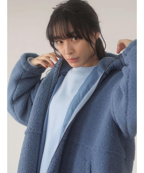 Green Parks(グリーンパークス)の「ボアロングコート*(その他アウター・レディース・ブラック/カーキ/ブルー・FREE)」の20枚目の写真