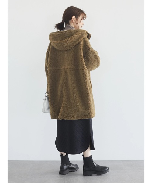 Green Parks(グリーンパークス)の「ボアロングコート*(その他アウター・レディース・ブラック/カーキ/ブルー・FREE)」の6枚目の写真