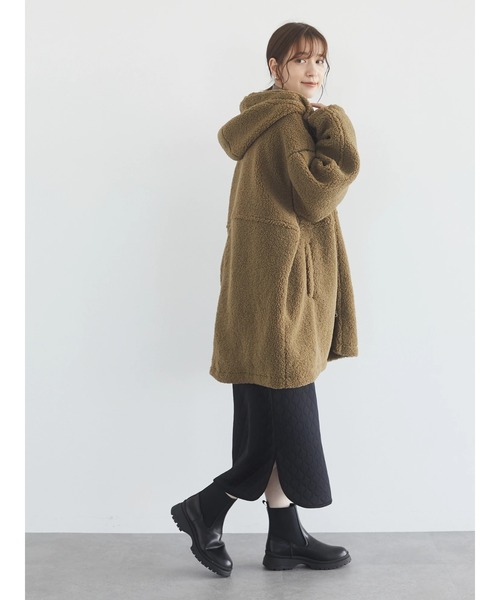 Green Parks(グリーンパークス)の「ボアロングコート*(その他アウター・レディース・ブラック/カーキ/ブルー・FREE)」の7枚目の写真