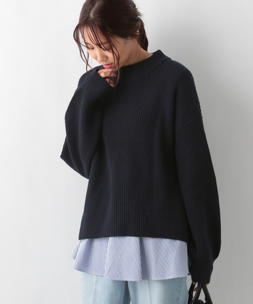 GLOBAL WORK（グローバルワーク）の「2SETレイヤードニットプルオーバー/215660（ニット/セーター・レディース・ブラック/ベージュ/ネイビー・MEDIUM/LARGE）」の3枚目の写真