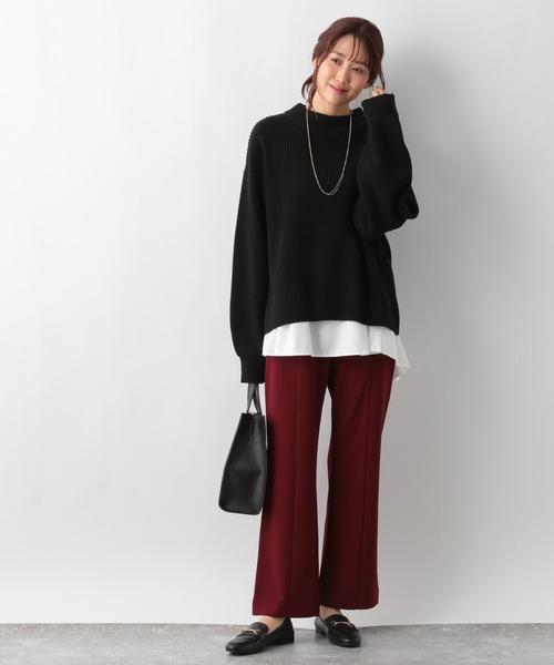 GLOBAL WORK（グローバルワーク）の「2SETレイヤードニットプルオーバー/215660（ニット/セーター・レディース・ブラック/ベージュ/ネイビー・MEDIUM/LARGE）」の8枚目の写真