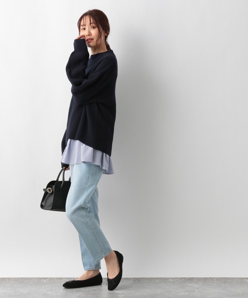 GLOBAL WORK（グローバルワーク）の「2SETレイヤードニットプルオーバー/215660（ニット/セーター・レディース・ブラック/ベージュ/ネイビー・MEDIUM/LARGE）」の11枚目の写真