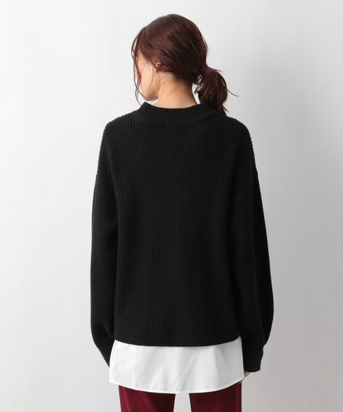 GLOBAL WORK（グローバルワーク）の「2SETレイヤードニットプルオーバー/215660（ニット/セーター・レディース・ブラック/ベージュ/ネイビー・MEDIUM/LARGE）」の16枚目の写真