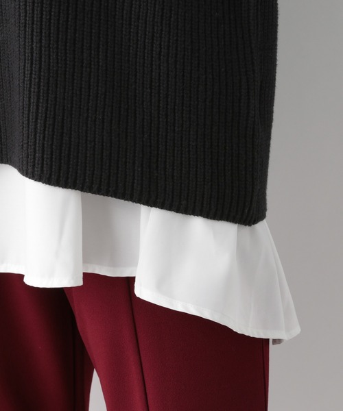 GLOBAL WORK（グローバルワーク）の「2SETレイヤードニットプルオーバー/215660（ニット/セーター・レディース・ブラック/ベージュ/ネイビー・MEDIUM/LARGE）」の9枚目の写真