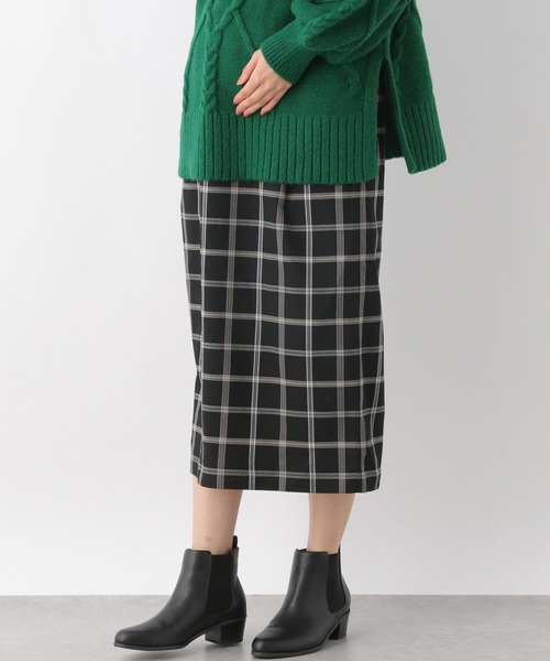 LEPSIM（レプシィム）の「マタニティ／チェックナロースカート　215918（マタニティウェア/グッズ・レディース・ブラック/ベージュ・FREE）」の2枚目の写真