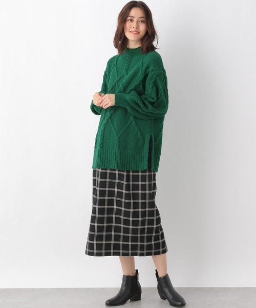 LEPSIM（レプシィム）の「マタニティ／チェックナロースカート　215918（マタニティウェア/グッズ・レディース・ブラック/ベージュ・FREE）」の7枚目の写真