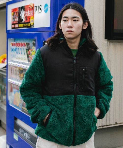 BROKEN BASE（ブロークンベース）の「スイッチングボアブルゾン（ブルゾン・メンズ・グレー/グリーン/ブラウン・LARGE/MEDIUM）」の3枚目の写真