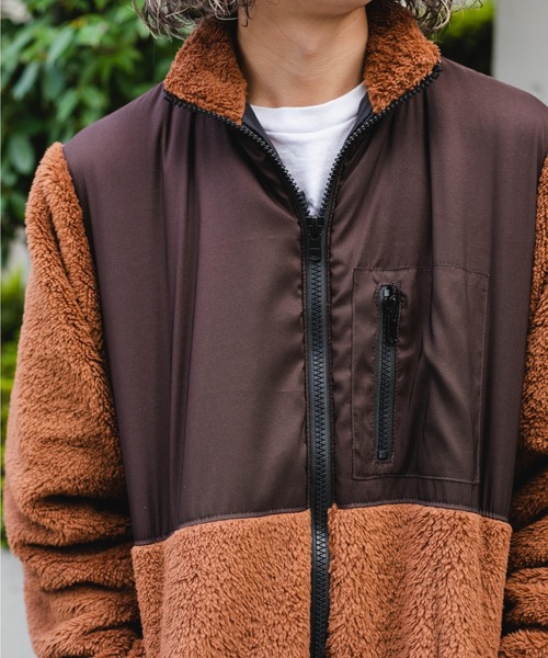 BROKEN BASE（ブロークンベース）の「スイッチングボアブルゾン（ブルゾン・メンズ・グレー/グリーン/ブラウン・LARGE/MEDIUM）」の5枚目の写真