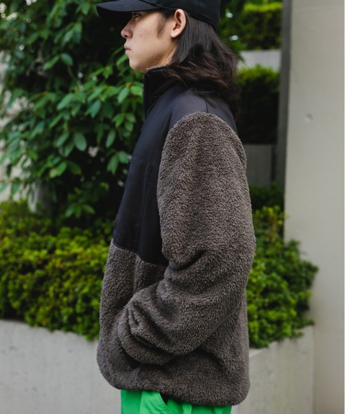 BROKEN BASE（ブロークンベース）の「スイッチングボアブルゾン（ブルゾン・メンズ・グレー/グリーン/ブラウン・LARGE/MEDIUM）」の9枚目の写真