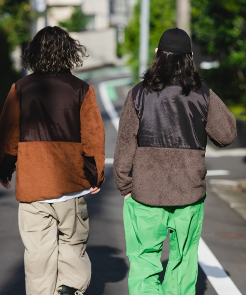 BROKEN BASE（ブロークンベース）の「スイッチングボアブルゾン（ブルゾン・メンズ・グレー/グリーン/ブラウン・LARGE/MEDIUM）」の14枚目の写真