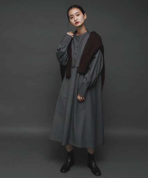 SENSE OF PLACE by URBAN RESEARCH（センスオブプレイスバイアーバンリサーチ）の「ベストレイヤードワンピース（ワンピース・レディース・ベージュ/グレー/ブラック/カーキ・ONE）」の19枚目の写真