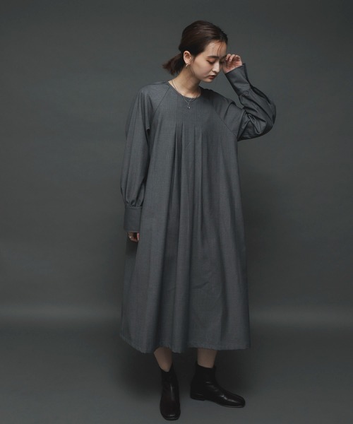 SENSE OF PLACE by URBAN RESEARCH（センスオブプレイスバイアーバンリサーチ）の「ベストレイヤードワンピース（ワンピース・レディース・ベージュ/グレー/ブラック/カーキ・ONE）」の8枚目の写真