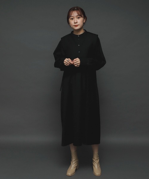 SENSE OF PLACE by URBAN RESEARCH（センスオブプレイスバイアーバンリサーチ）の「ベストレイヤードワンピース（ワンピース・レディース・ベージュ/グレー/ブラック/カーキ・ONE）」の20枚目の写真