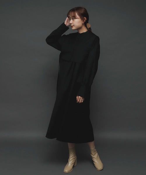 SENSE OF PLACE by URBAN RESEARCH（センスオブプレイスバイアーバンリサーチ）の「ベストレイヤードワンピース（ワンピース・レディース・ベージュ/グレー/ブラック/カーキ・ONE）」の15枚目の写真