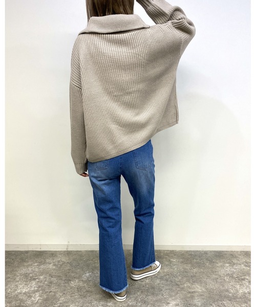 MLI'A(エムリア)の「ハーフZIPプルオーバーニット(ニット/セーター・レディース・アイボリー/チャコールグレー/グレー系その他/杢グレー/ミント/ライトイエロー/ピンク/ブルー/イエロー系その他/オレンジ・M)」の19枚目の写真