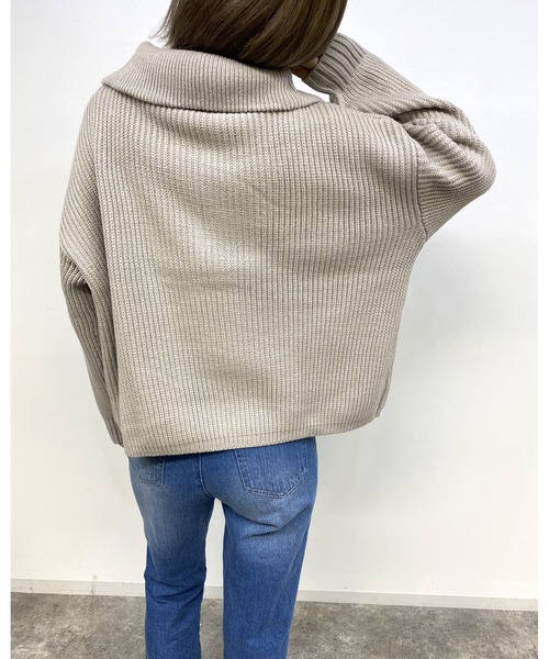 MLI'A(エムリア)の「ハーフZIPプルオーバーニット(ニット/セーター・レディース・アイボリー/チャコールグレー/グレー系その他/杢グレー/ミント/ライトイエロー/ピンク/ブルー/イエロー系その他/オレンジ・M)」の18枚目の写真