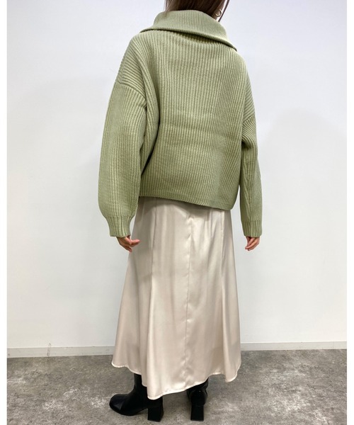 MLI'A(エムリア)の「ハーフZIPプルオーバーニット(ニット/セーター・レディース・アイボリー/チャコールグレー/グレー系その他/杢グレー/ミント/ライトイエロー/ピンク/ブルー/イエロー系その他/オレンジ・M)」の12枚目の写真