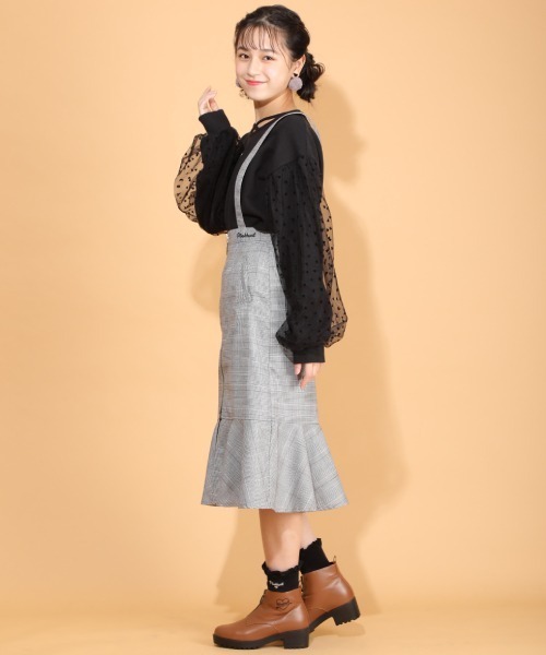 PINKHUNT（ピンクハント）の「PINKHUNT ミディ丈ジャンパースカート 6103K #IG（ワンピース・キッズ・グレー/ブラック・140cm/150cm/120cm/160cm/130cm）」の6枚目の写真