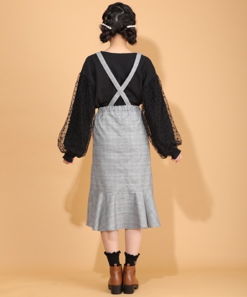 PINKHUNT（ピンクハント）の「PINKHUNT ミディ丈ジャンパースカート 6103K #IG（ワンピース・キッズ・グレー/ブラック・140cm/150cm/120cm/160cm/130cm）」の5枚目の写真