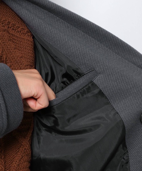 LAKOLE(ラコレ)の「メルトンカルゼロングコート / 218473(チェスターコート・メンズ・ブラック/ブラウン/グレー・MEDIUM/LARGE)」の6枚目の写真