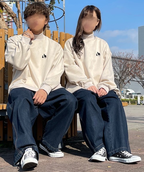 PairPair(ペアペア)の「カットスエードプリントプルオーバー(ユニセックス)(Tシャツ/カットソー・レディース・アイボリー/グレイッシュブルー・フリー)」の20枚目の写真