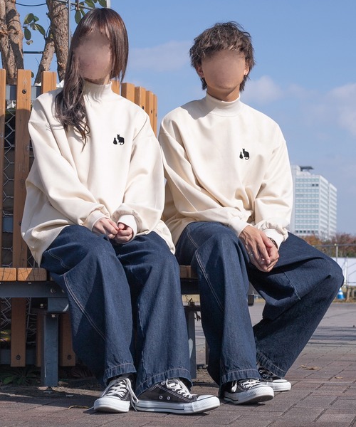 PairPair(ペアペア)の「カットスエードプリントプルオーバー(ユニセックス)(Tシャツ/カットソー・レディース・アイボリー/グレイッシュブルー・フリー)」の12枚目の写真