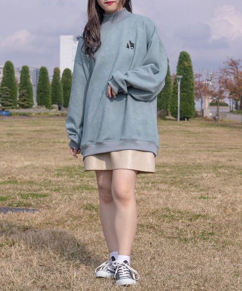 PairPair(ペアペア)の「カットスエードプリントプルオーバー(ユニセックス)(Tシャツ/カットソー・レディース・アイボリー/グレイッシュブルー・フリー)」の18枚目の写真