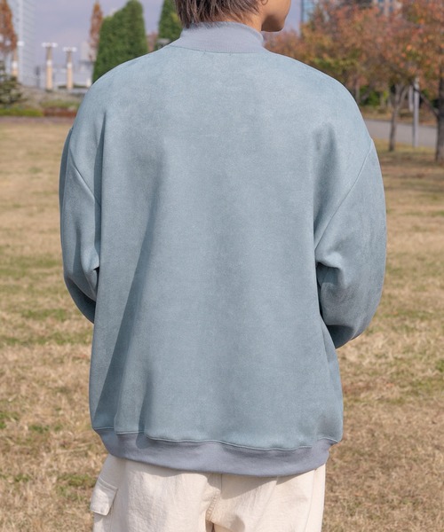 PairPair(ペアペア)の「カットスエードプリントプルオーバー(ユニセックス)(Tシャツ/カットソー・レディース・アイボリー/グレイッシュブルー・フリー)」の8枚目の写真