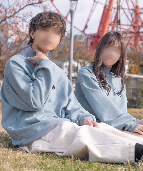 PairPair(ペアペア)の「カットスエードプリントプルオーバー(ユニセックス)(Tシャツ/カットソー・レディース・アイボリー/グレイッシュブルー・フリー)」の19枚目の写真