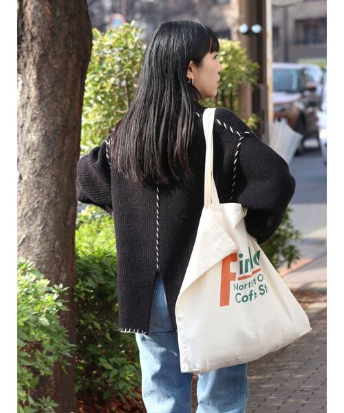 Ungrid（アングリッド）の「ハンドステッチルーズニット（ニット/セーター・レディース・ブラック/オフホワイト/モカ・FREE）」の18枚目の写真