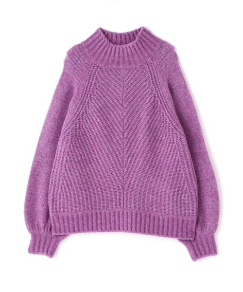 N.（N. Natural Beauty Basic）（エヌエヌナチュラルビューティーベーシック）の「◆変形畦ハイネックニット（ニット/セーター・レディース・パープル/オフホワイト/ブルー・MEDIUM）」の14枚目の写真