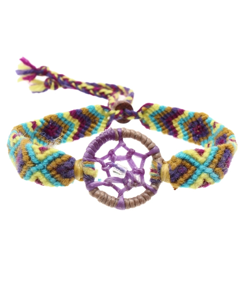 チャイハネ（チャイハネ）の「【チャイハネ】ドリームキャッチャーミサンガ（ブレスレット・レディース・ブラウン/レッド/ネイビー/オリーブ/アクア/グリーン/パープル・FREE）」の6枚目の写真