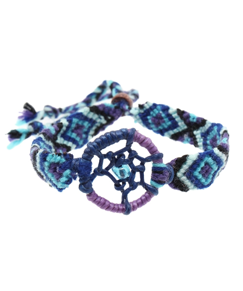 チャイハネ（チャイハネ）の「【チャイハネ】ドリームキャッチャーミサンガ（ブレスレット・レディース・ブラウン/レッド/ネイビー/オリーブ/アクア/グリーン/パープル・FREE）」の4枚目の写真