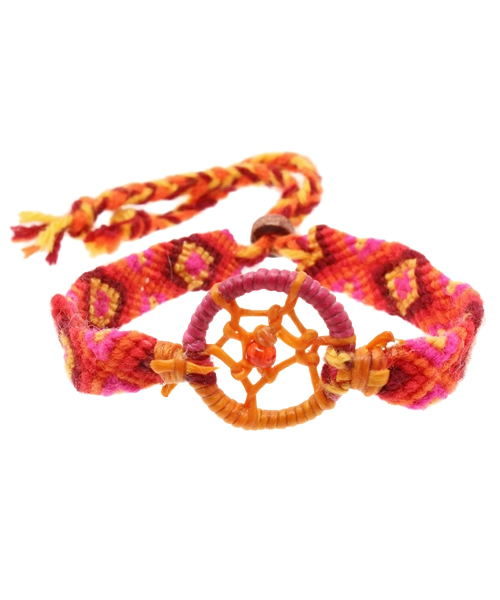 チャイハネ（チャイハネ）の「【チャイハネ】ドリームキャッチャーミサンガ（ブレスレット・レディース・ブラウン/レッド/ネイビー/オリーブ/アクア/グリーン/パープル・FREE）」の7枚目の写真