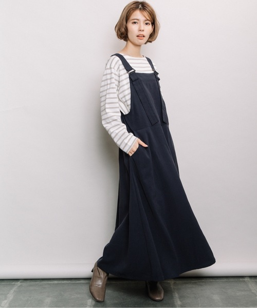 RTツイルフレアジャンスカ（ジャンパースカート）｜refinedworks