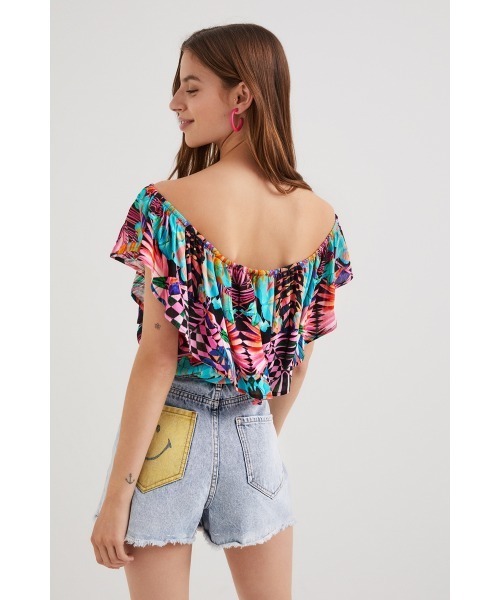 Desigual(デシグアル)の「ボートネック 幾何学模様ボディスーツ(その他トップス・レディース・レッド・S/M/L/XL/XS)」の8枚目の写真