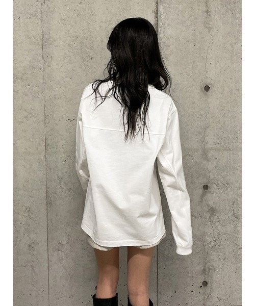 ENVYM（アンビー）の「シンプルロゴロングスリーブＴｅｅ（Tシャツ/カットソー・レディース・ホワイト/ブラック/ピンク・FREE）」の16枚目の写真