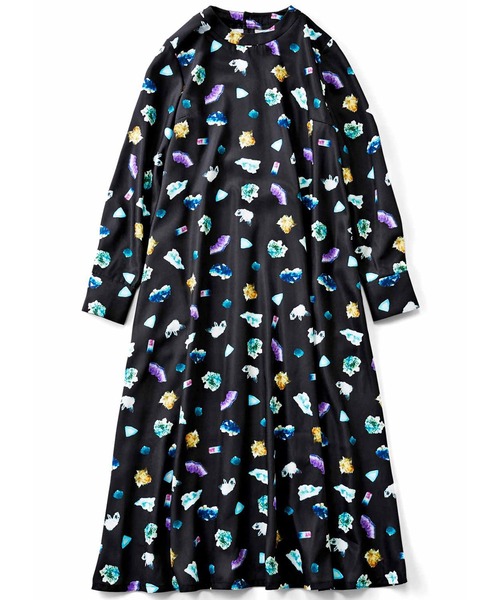 セール品質満点 きらら舎とコラボ 地球のかけらを集めた鉱物柄ワンピース ワンピース シロップ シロップ のファッション 大型セール Arenatheatre Net
