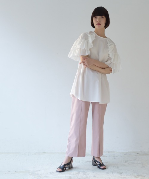 La SRIC（ラスリック）の「La SRIC / 袖フリルBL（シャツ/ブラウス・レディース・ネイビー/オフホワイト・38）」の13枚目の写真