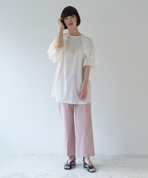 La SRIC（ラスリック）の「La SRIC / 袖フリルBL（シャツ/ブラウス・レディース・ネイビー/オフホワイト・38）」の21枚目の写真