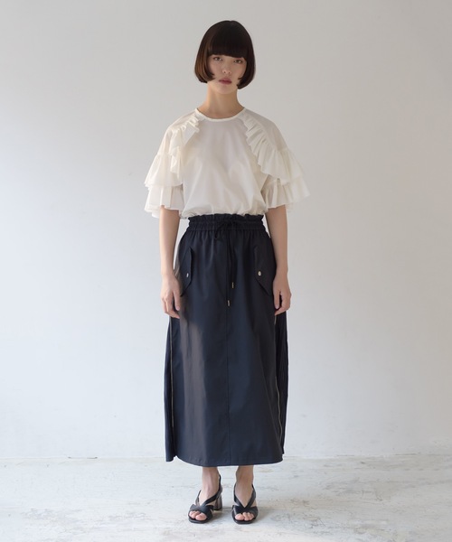 La SRIC（ラスリック）の「La SRIC / 袖フリルBL（シャツ/ブラウス・レディース・ネイビー/オフホワイト・38）」の14枚目の写真