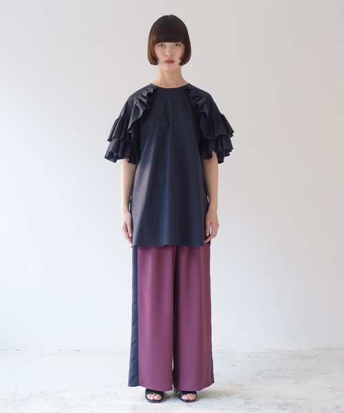 La SRIC（ラスリック）の「La SRIC / 袖フリルBL（シャツ/ブラウス・レディース・ネイビー/オフホワイト・38）」の18枚目の写真